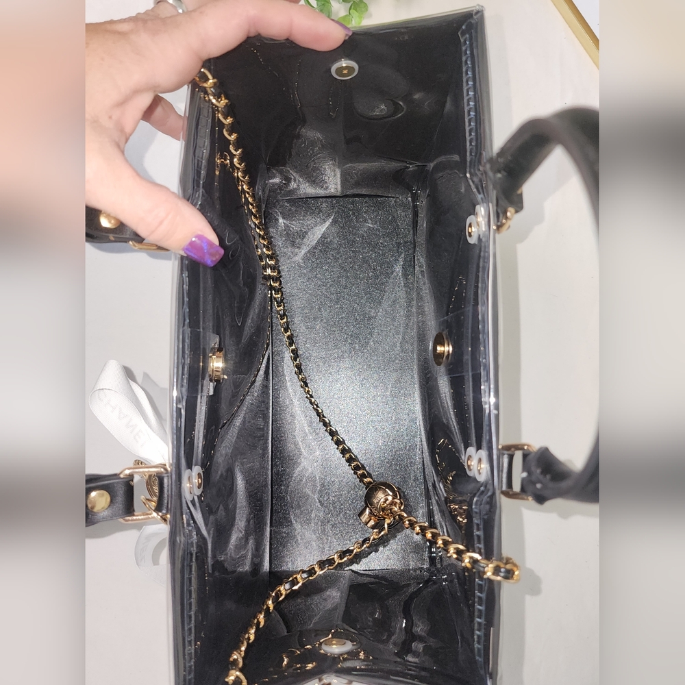 Chanel Black Patent Camellia Tote Bag - Picture 11 of 11